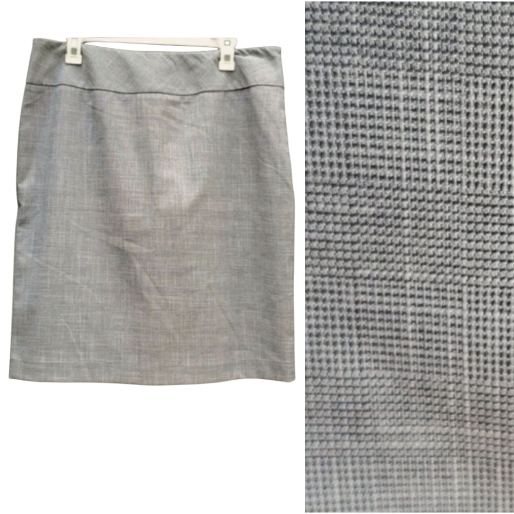 212 Collection Grey Professional  Academia Minimalistic Skirt 14 Side Zip Slit…